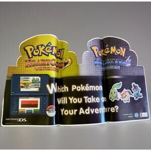 Vintage Nintendo DS Pokemon Heartgold Soulsilver Store Display Decal 2010 Promo
